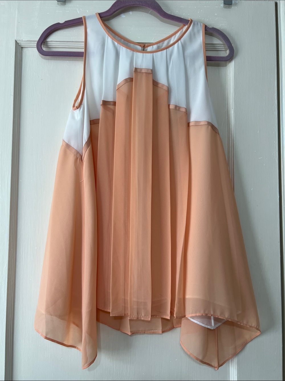 Sophie Max Peach and White Chiffon Swing Cami